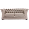 Nob Hill Sofa - Button Tufts, Wood Legs, Beige Linen - ZM-98098