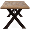 Haight Ashbury Dining Table - Antique Metal, Distressed Natural - ZM-98162