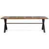 Haight Ashbury Dining Table - Antique Metal, Distressed Natural - ZM-98162
