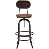 Twin Peaks 28" Bar Chair - Antique Metal, Distressed Natural - ZM-98181