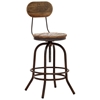 Twin Peaks 24" Counter Chair - Antique Metal, Distressed Natural - ZM-98182