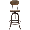 Twin Peaks 24" Counter Chair - Antique Metal, Distressed Natural - ZM-98182