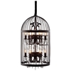 Canary Ceiling Lamp - Rust Finish, Glass Crystals, Birdcage - ZM-98240