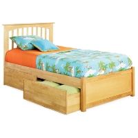 Brooklyn Twin Bed w/ Flat Panel Footboard and Drawers