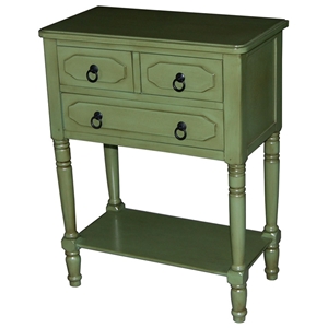 Simple Simplicity 3-Drawer Tall Nightstand - Cottage Green 