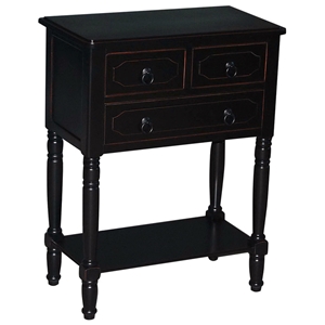 Simple Simplicity 3-Drawer Tall Nightstand - Black 
