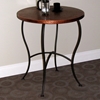 Hammered Metal Round Table - Powder Coated Brown, Copper Top - 4DC-55974