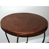 Hammered Metal Round Table - Powder Coated Brown, Copper Top - 4DC-55974