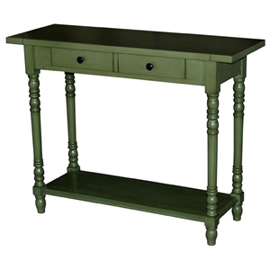 Simple Simplicity Wood Sofa Table - Turned Legs, Cottage Green 