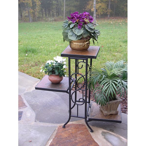 3 Tier Plant Stand w/ Slate Top | DCG Stores