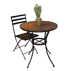 Round Slate Top Bistro Table 