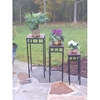 3 Piece Slate Square Plant Stands w/ Slate Tops - 4DC-601623