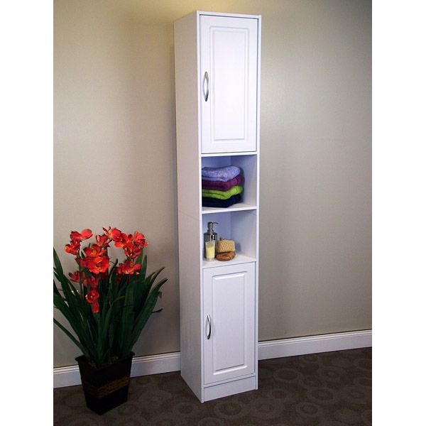Narrow White Storage Cabinet Dcg S, Tall Narrow Shelves With Doors
