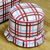 Kids Chair with Ottoman - Plaid, Rolled Arms - 4DC-K3186-K3187-A354