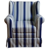 Boys Wingback Chair - Skirt, Rolled Arms, Multi Colored Stripes - 4DC-K3837-A320