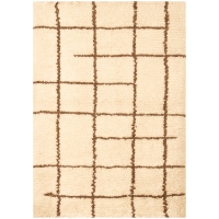 Berber Shag Rug - Off White & Chocolate