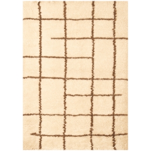 Berber Shag Rug - Off White & Chocolate 
