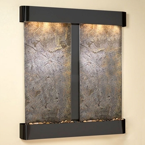 Cottonwood Falls Blackened Copper Frame Wall Fountain in Green Featherstone 