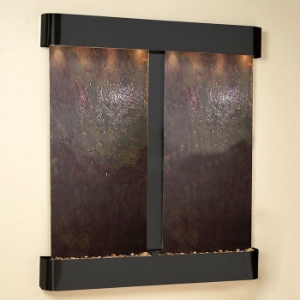 Cottonwood Falls Rajah Featherstone Wall Fountain - Blackened Copper Frame 