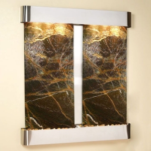 Cottonwood Falls Rainforest Green Wall Fountain - Round Trim 