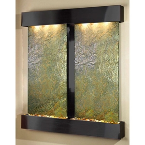 Cottonwood Falls Square Edged Wall Fountain in Green Slate 