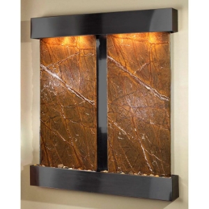 Cottonwood Falls Rainforest Brown Wall Fountain - Square Trim 