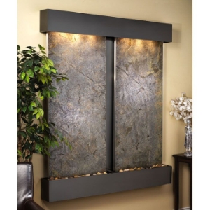 Cottonwood Falls Green Featherstone Wall Fountain - Square Trim 