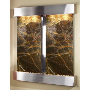 Cottonwood Falls Rainforest Green Wall Fountain - Stainless Steel Frame 