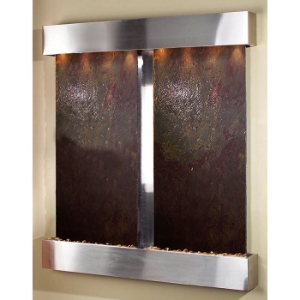 Cottonwood Falls Rajah Featherstone Wall Fountain - Stainless Steel Frame 