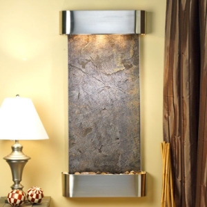 Cascade Springs Green Featherstone Wall Fountain - Round Trim 