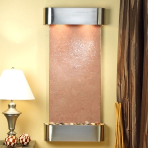 Cascade Springs Round Trim Wall Fountain in Terra Red Featherstone 