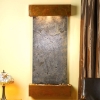 Cascade Springs Green Featherstone Wall Fountain - Square Edge Copper Frame 