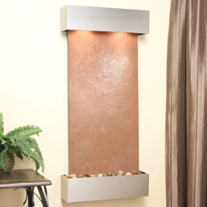 Cascade Springs Stainless Steel Frame Wall Fountain in Terra Red Featherstone 