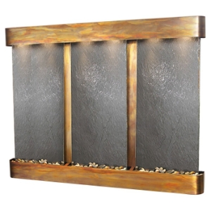 Deep Creek Falls Round Trim Copper Frame Wall Fountain - Black Featherstone 