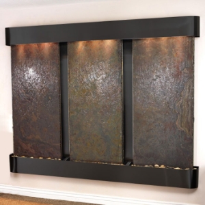 Deep Creek Falls Blackened Copper Frame Wall Fountain in Rajah Slate 