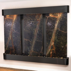 Deep Creek Falls Rainforest Green Wall Fountain - Blackened Copper Frame 