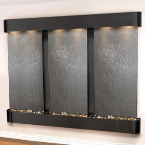 Deep Creek Falls Black Featherstone Wall Fountain - Blackened Copper Frame 