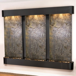Deep Creek Falls Blackened Copper Frame Wall Fountain in Green Featherstone 