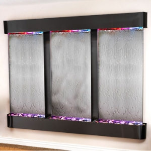 Deep Creek Falls Silver Mirror Wall Fountain with Blackened Copper Frame 