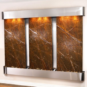 Deep Creek Falls Rainforest Brown Wall Fountain - Round Trim 