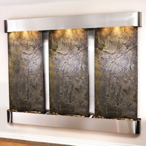 Deep Creek Falls Wall Fountain with Round Trim - Green Featherstone 