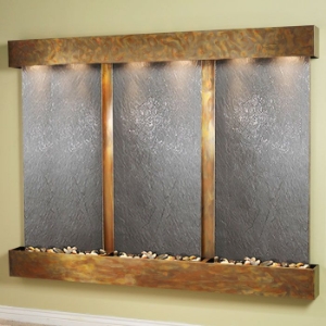 Deep Creek Falls Square Edge Copper Frame Wall Fountain in Black Featherstone 