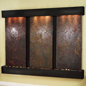 Deep Creek Falls Wall Fountain in Rajah Slate - Square Trim 