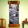 Inspiration Falls Round Trim Copper Frame Wall Fountain - Black Spider 
