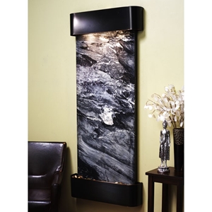 Inspiration Falls Blackened Copper Frame Wall Fountain - Black Spider 