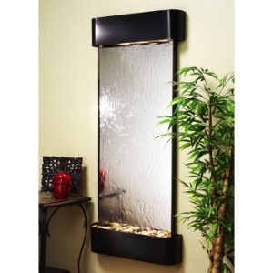 Inspiration Falls Silver Mirror Wall Fountain - Blackened Copper Frame 