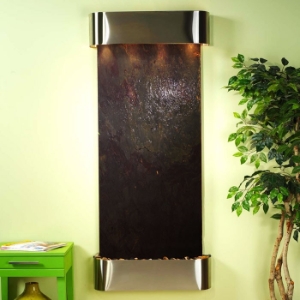 Inspiration Falls Round Trim Frame Wall Fountain in Rajah Featherstone 