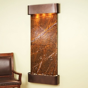 Inspiration Falls Rainforest Brown Wall Fountain - Copper Vein Frame 
