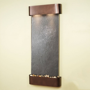 Inspiration Falls Black Featherstone Wall Fountain - Copper Vein Frame 