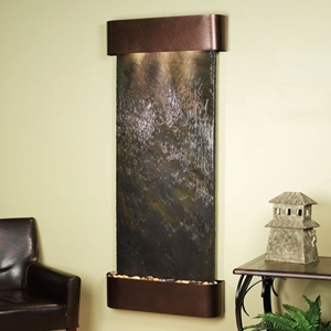 Inspiration Falls Black with Rust Slate Wall Fountain - Copper Vein Frame 